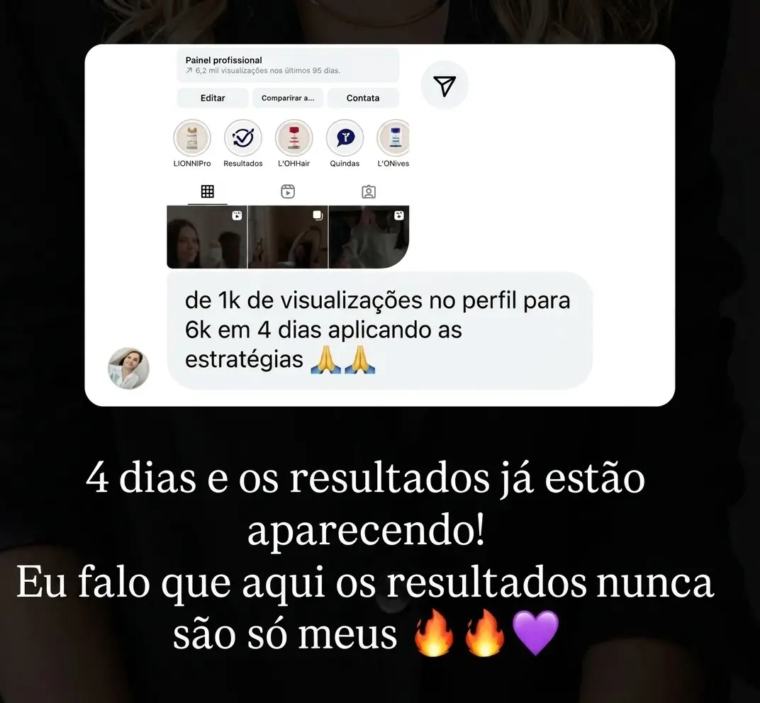Feedback real de aluna do Cresça com Reels.