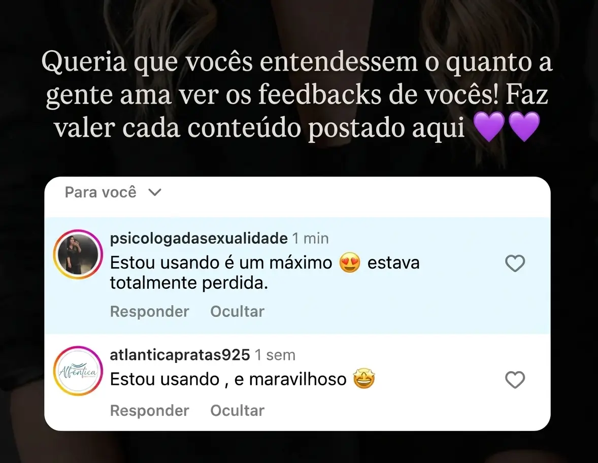 Feedback real de aluna do Cresça com Reels.