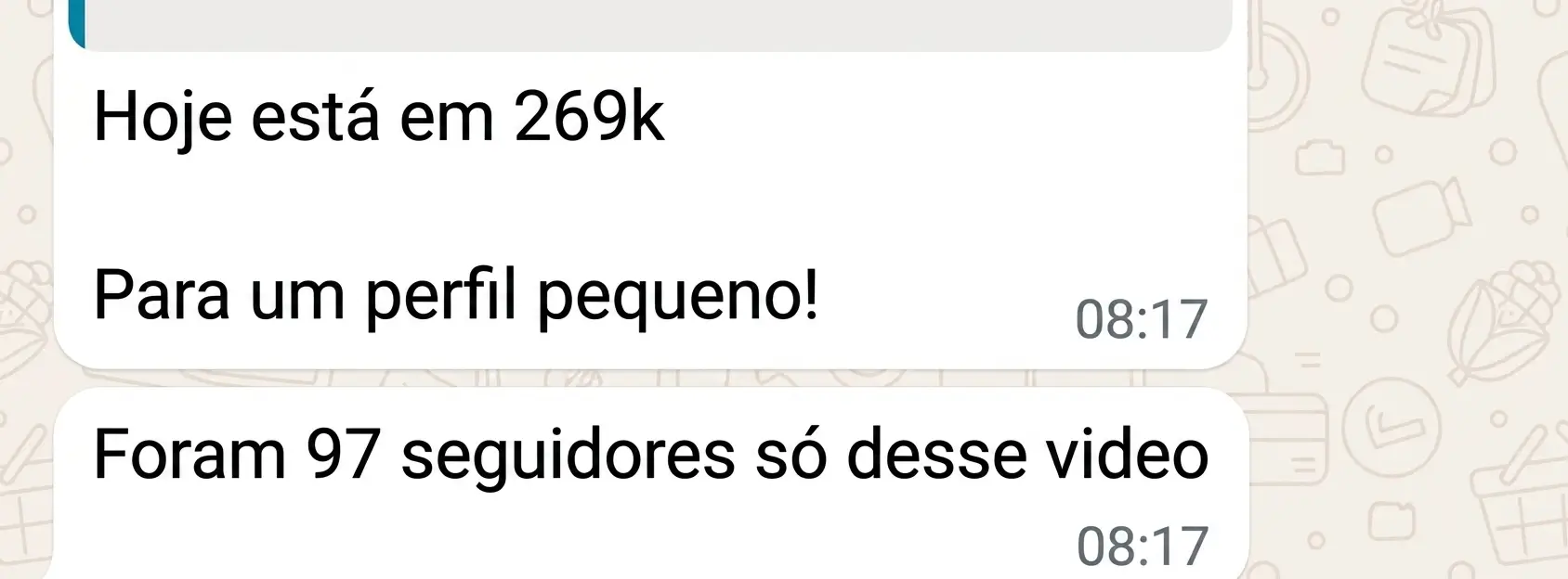 Feedback real de aluna do Cresça com Reels.